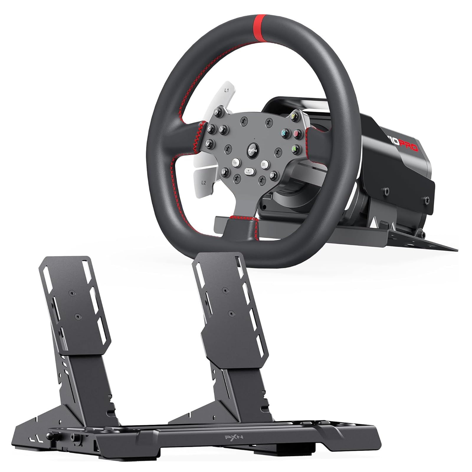 PXN V10 Ultra Volante da Gioco – Base con Motore Servo Direct Drive 3,2 Nm Force Feedback, Pedali PD HM Acceleratore & Freno, Volante 270mm – Volante Sim Racing per PC, PS4 & Xbox