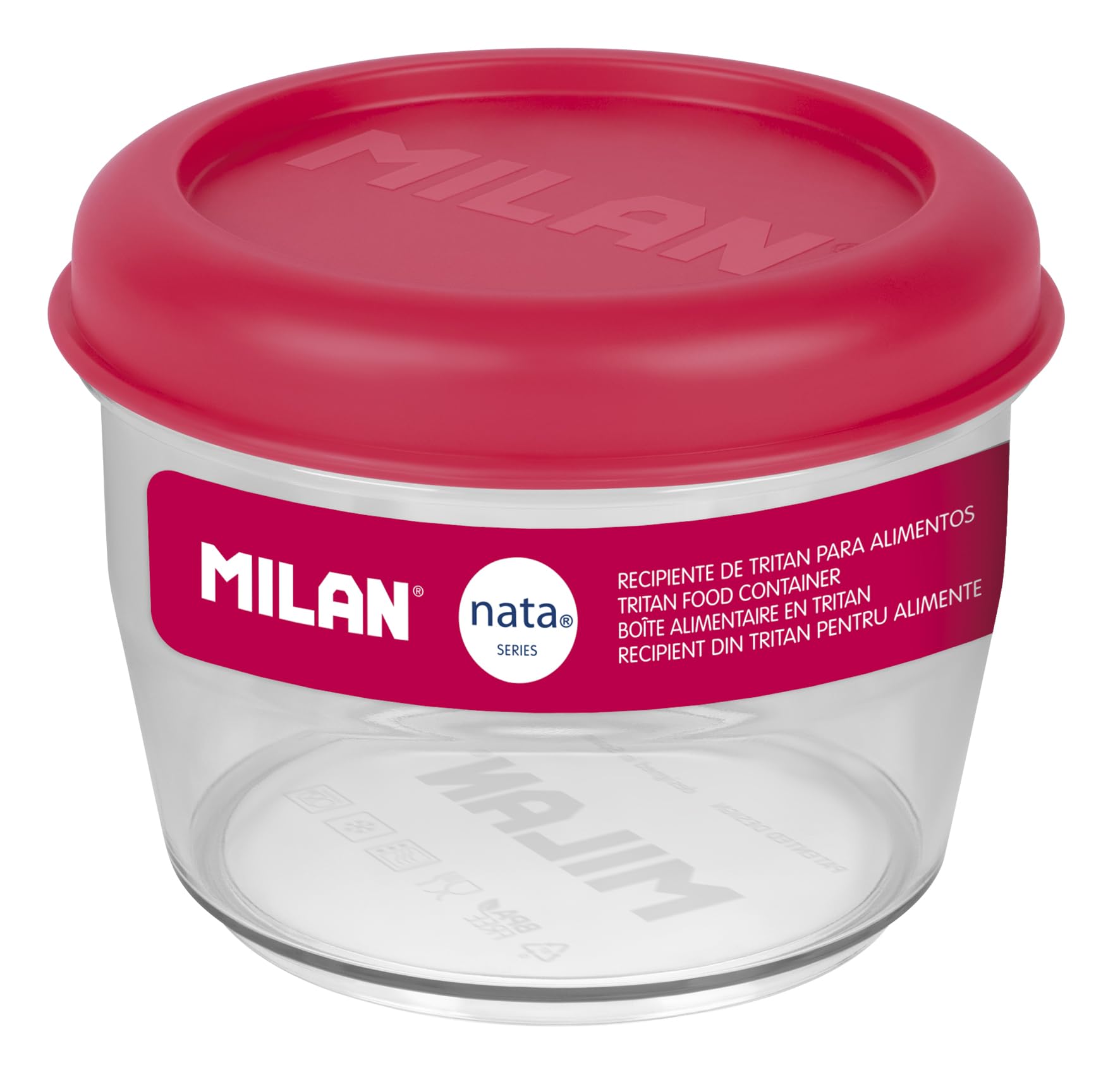 MILAN® NATA® 624 0.5 L Round Airtight Tritan Lunch Box, Pink