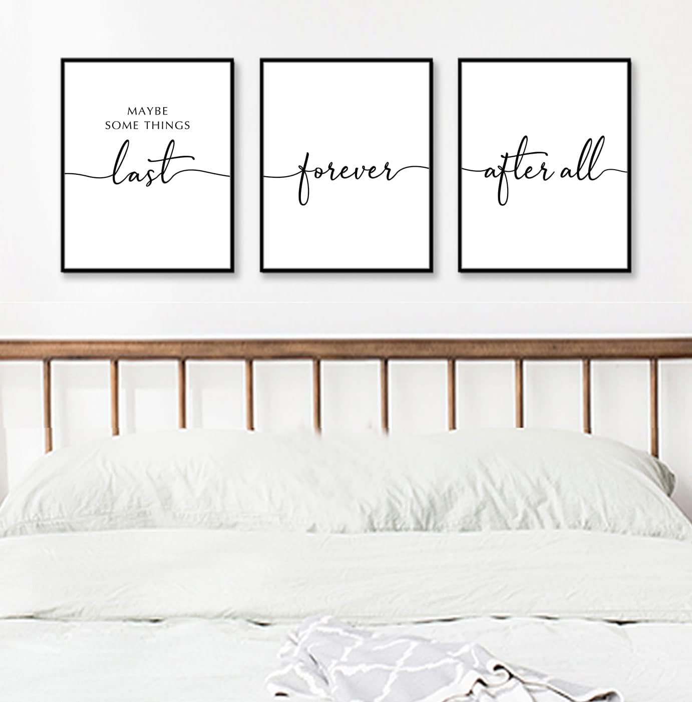 Maybe Some Things Last Forever After All, Master Bedroom Sign, Bedroom Wall Art, Master Bedroom Decor, Above Bed Art, Rustic Farmhouse Sign, Gift For Wedding, UNFRAMED 11x14inch