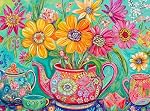 Cross & Glory – The Colourful Teapot Garden – 1,000-Piece Jigsaw Puzzle for Adults | Stunning Floral Artwork Puzzle | Relaxing and Intricate Puzzle Experience