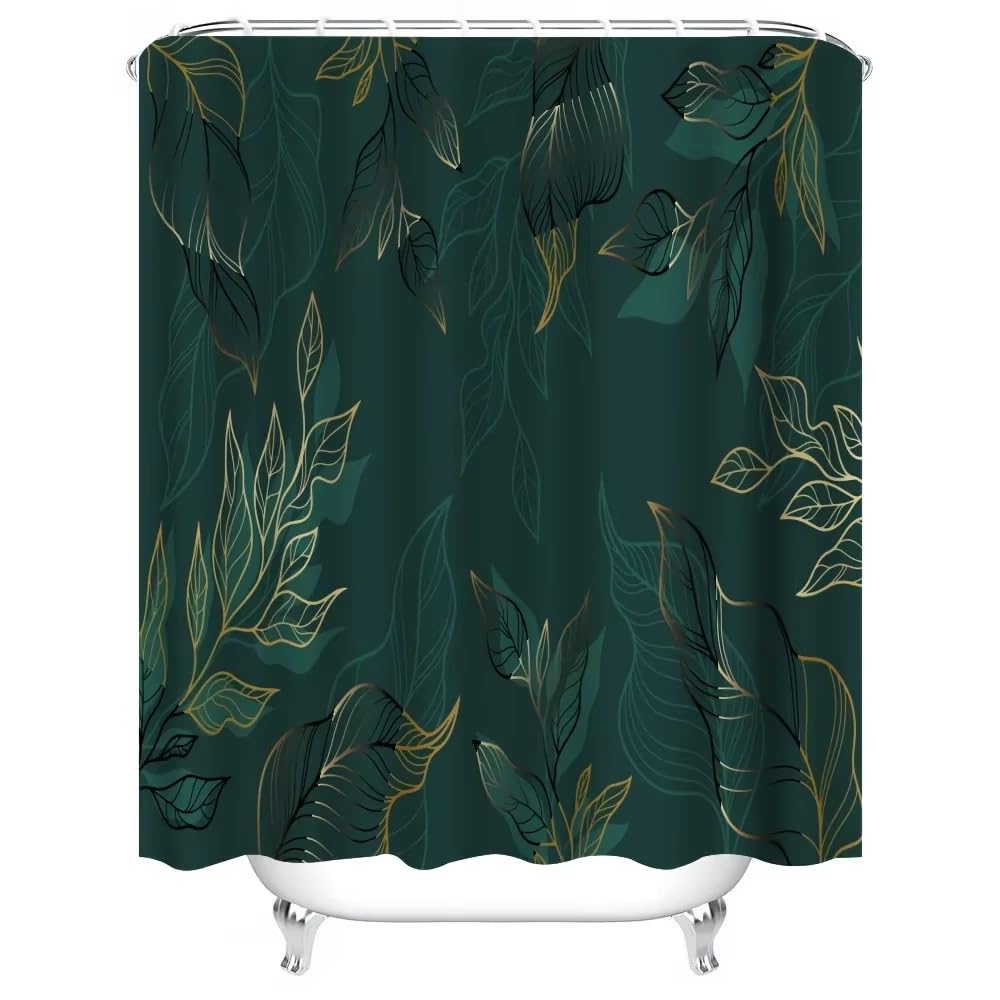 Rideau de douche anti moisissure avec motif jungle et crochets inclus pour salle de bain