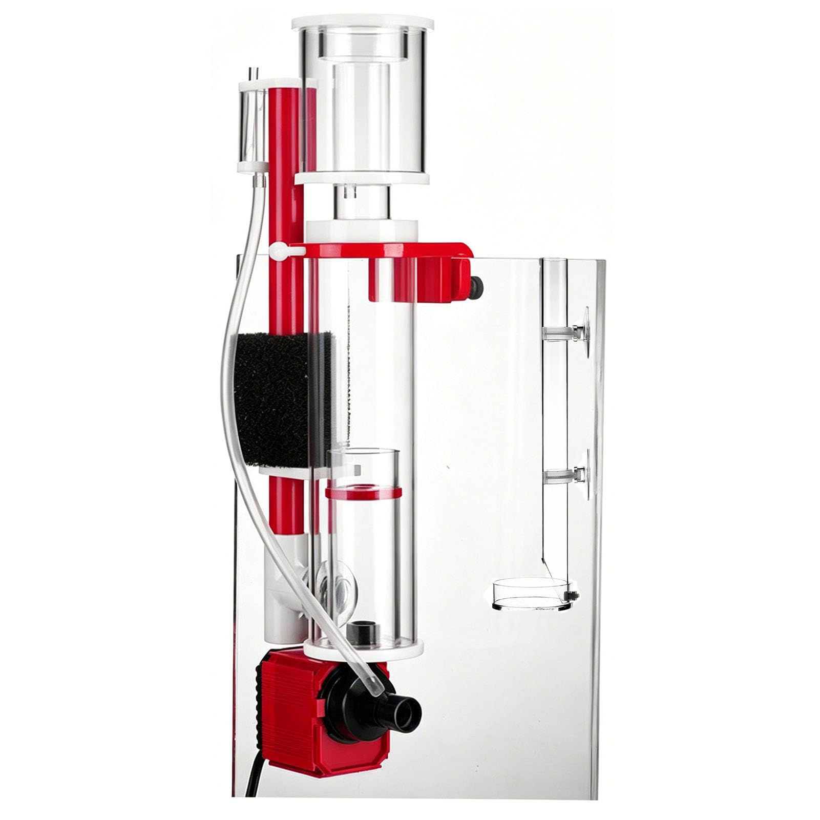 Hhctebec A Hang On Protein Skimmer For Saltwater Quarium, Internal Needle Wheel Skimmer 7.8W Sp1 Pump, Quiet Filtration System For Marine Reef Coral Tank Up To 40 Gallon With Feeding Tube,