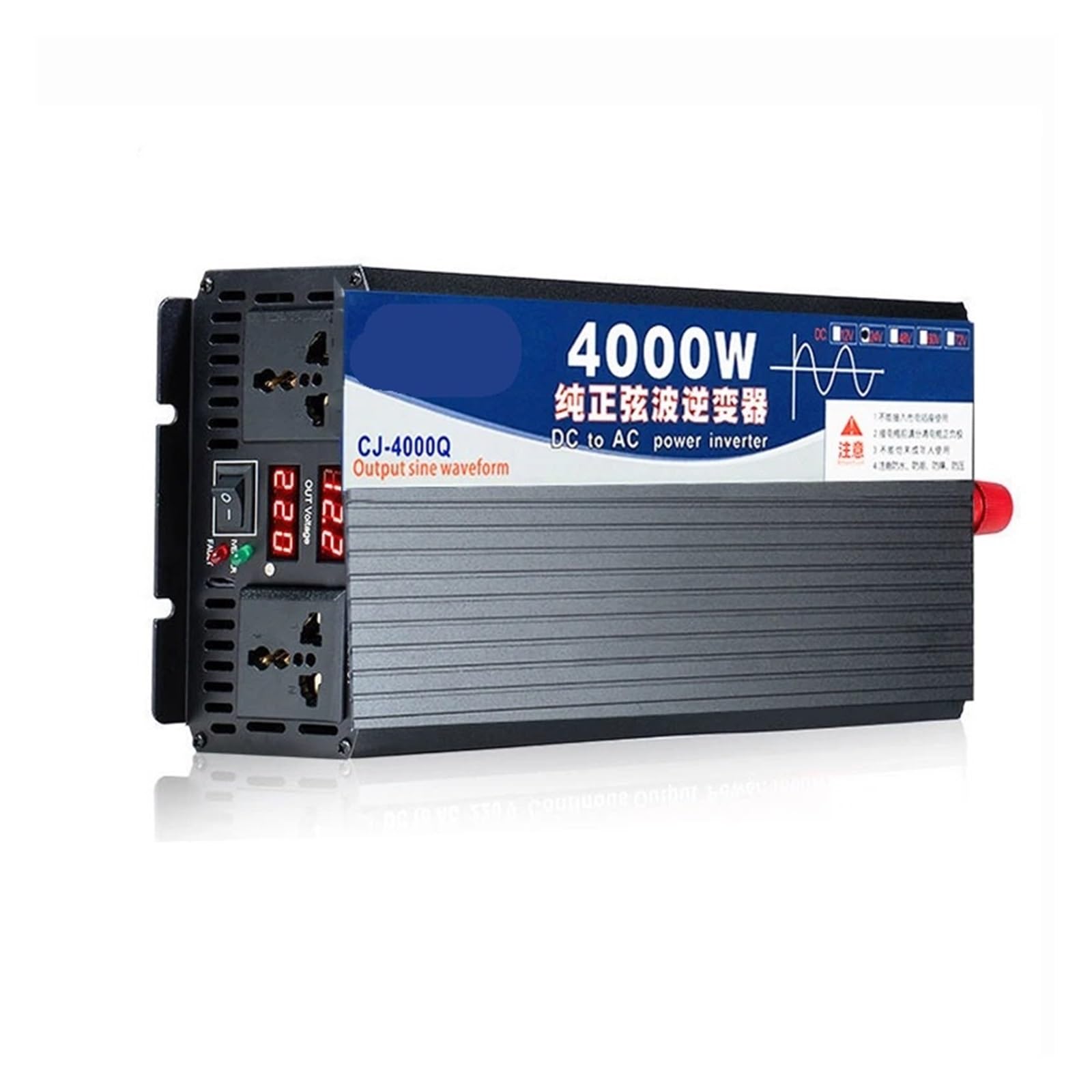 Inversor de Potencia, Inversor de onda sinusoidal pura de CC 12/24/48/60 V/72 V a CA Inversor de corriente for automóvil Inversores solares(2200W,60V_60HZ)
