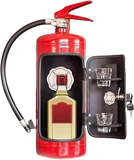 My Cave My Rules Gift Can Bar Set Fire Extinguisher, Fire Extinguisher Mini Bar Wine Cooler, Simulation Fire Extinguisher Wine Bottle Holder Bar, for Whisky Loving Fireman, Bar Decor