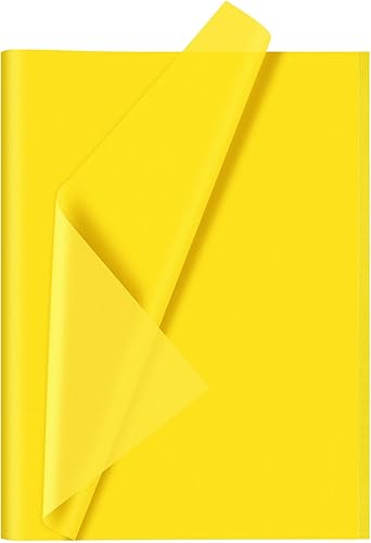 CHRORINE 60 hojas de papel de seda amarillo, papel de seda de Acción de Gracias, papel de seda para envolver regalos, a granel para manualidades,