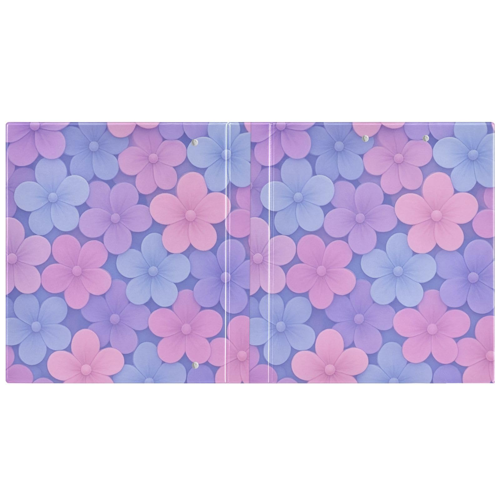 Carpeta de 3 anillos de flores de pétalos pastel de 1.5 pulgadas, carpeta de anillos en D, paquete de 2 | Con portapapeles y bolsillos, para escuela, universidad, oficina