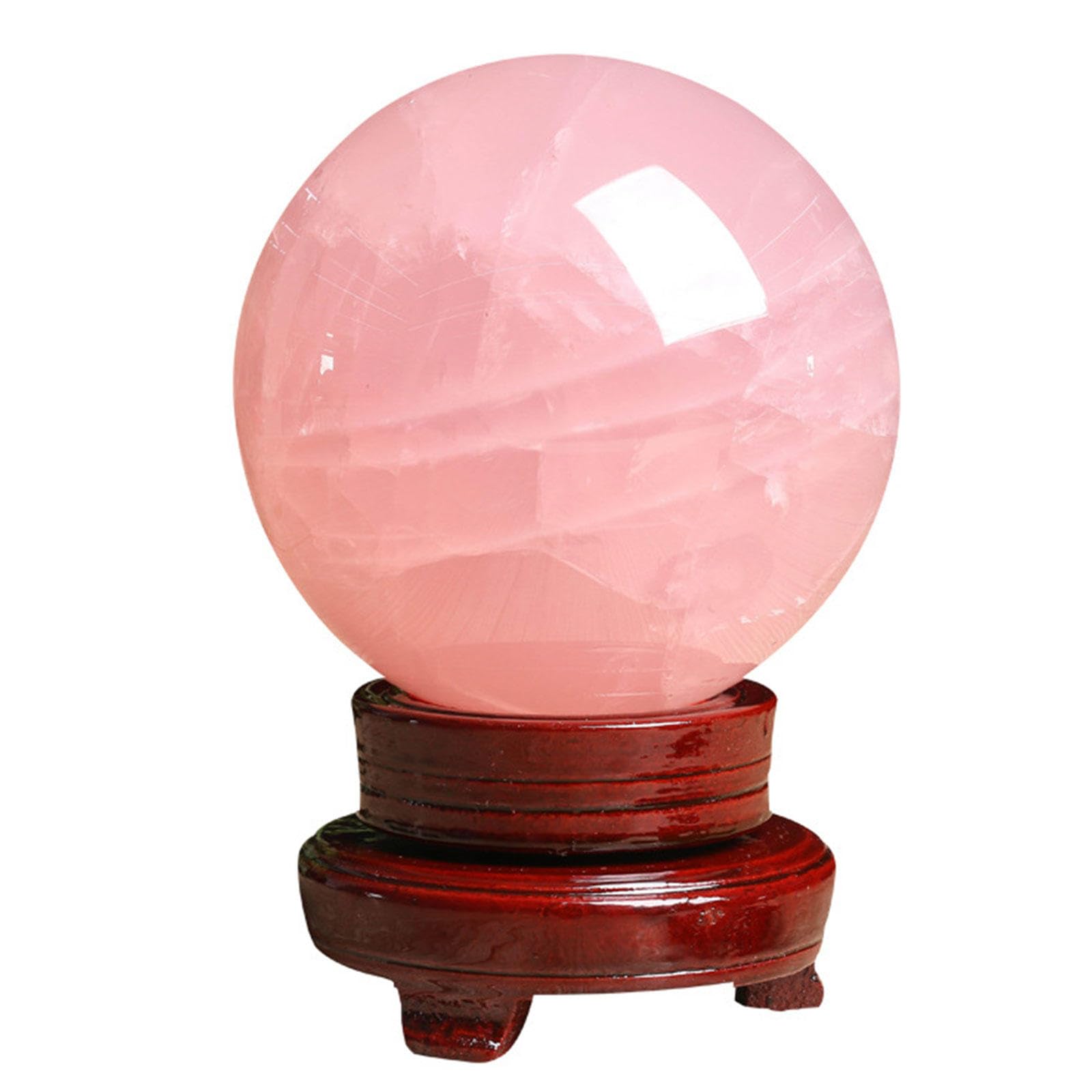 SHFTQXSLAT Rose Quartz Crystal Sphere Rare Protective Power Stone Ball for Decoration, Feng Shui Hand-Made,Diameter2.4(6cm)