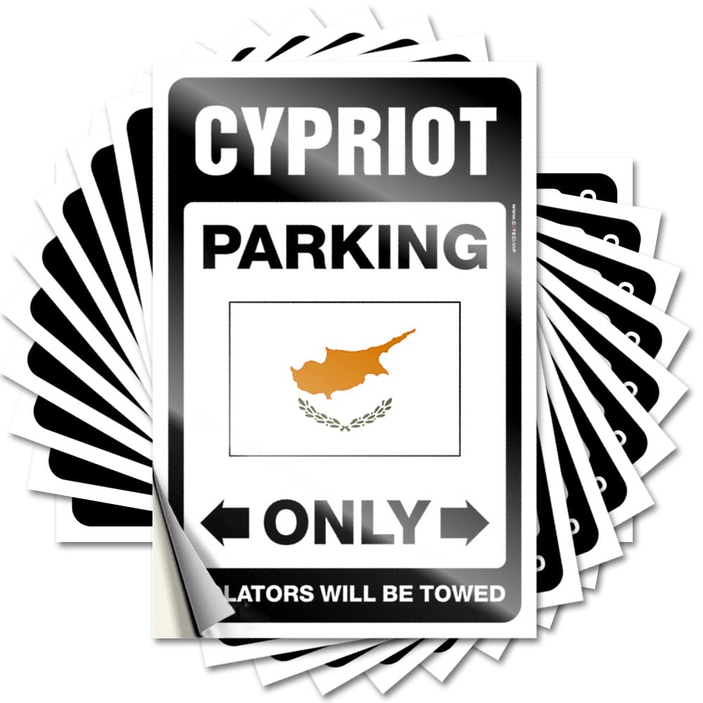 Outdoor Patio Accessories Decal Durable Garage | Cypriot Parking Only Punk Self Adhesive Sticker for Antimicrobial DIY(8X12CM)