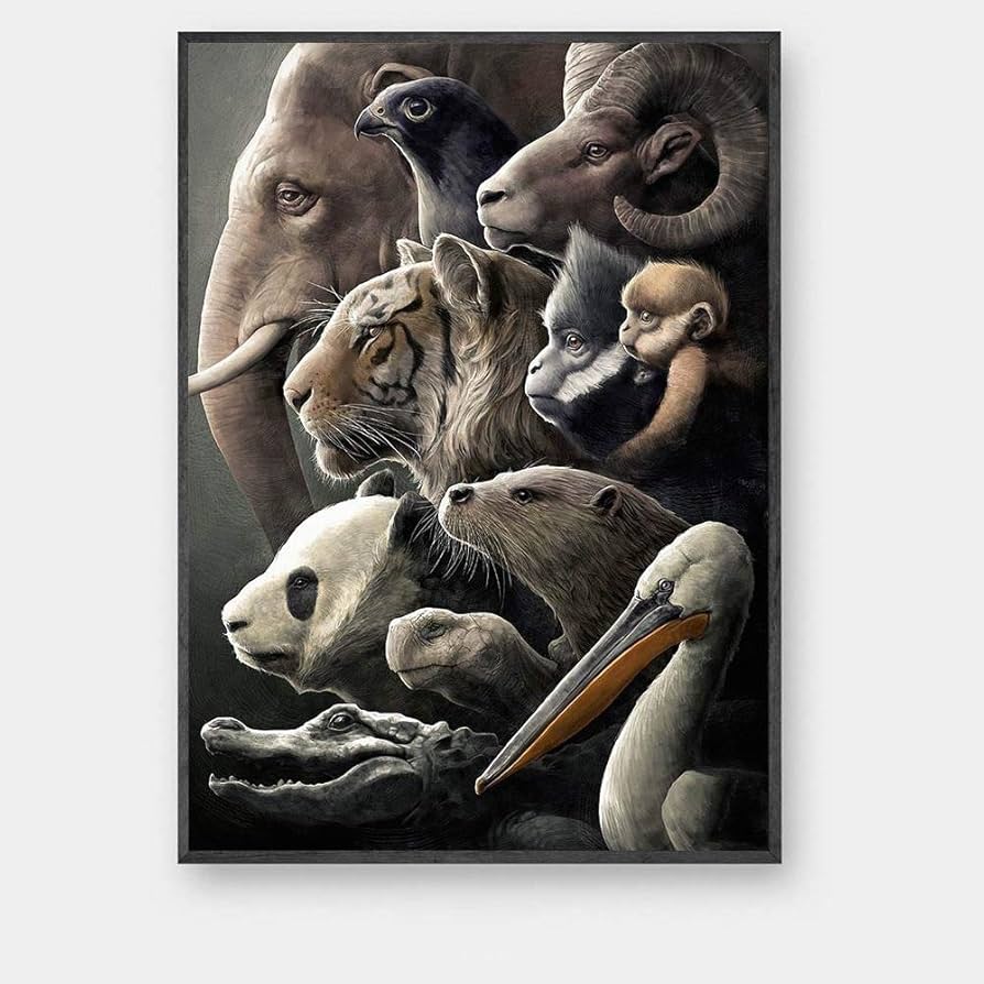 Amazon｜絶滅危惧種の動物ウォールアートポスター北欧の