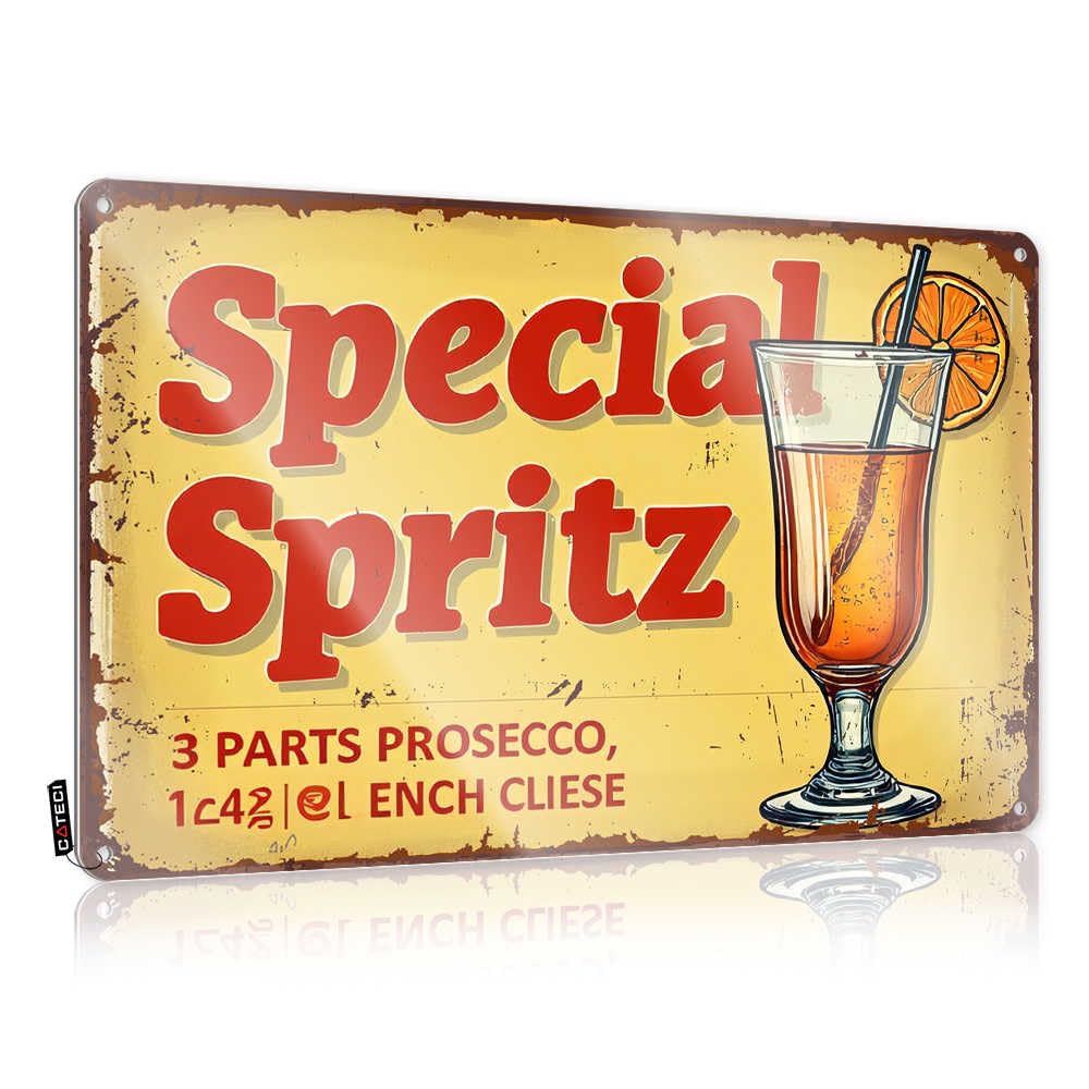 Fzfn Colour Decorations Coffee Bar Decor Wall Decor | Special Spritz: A Refreshing Prosecco Cocktail Recipe Simple For Entryway Home(30X40cm)