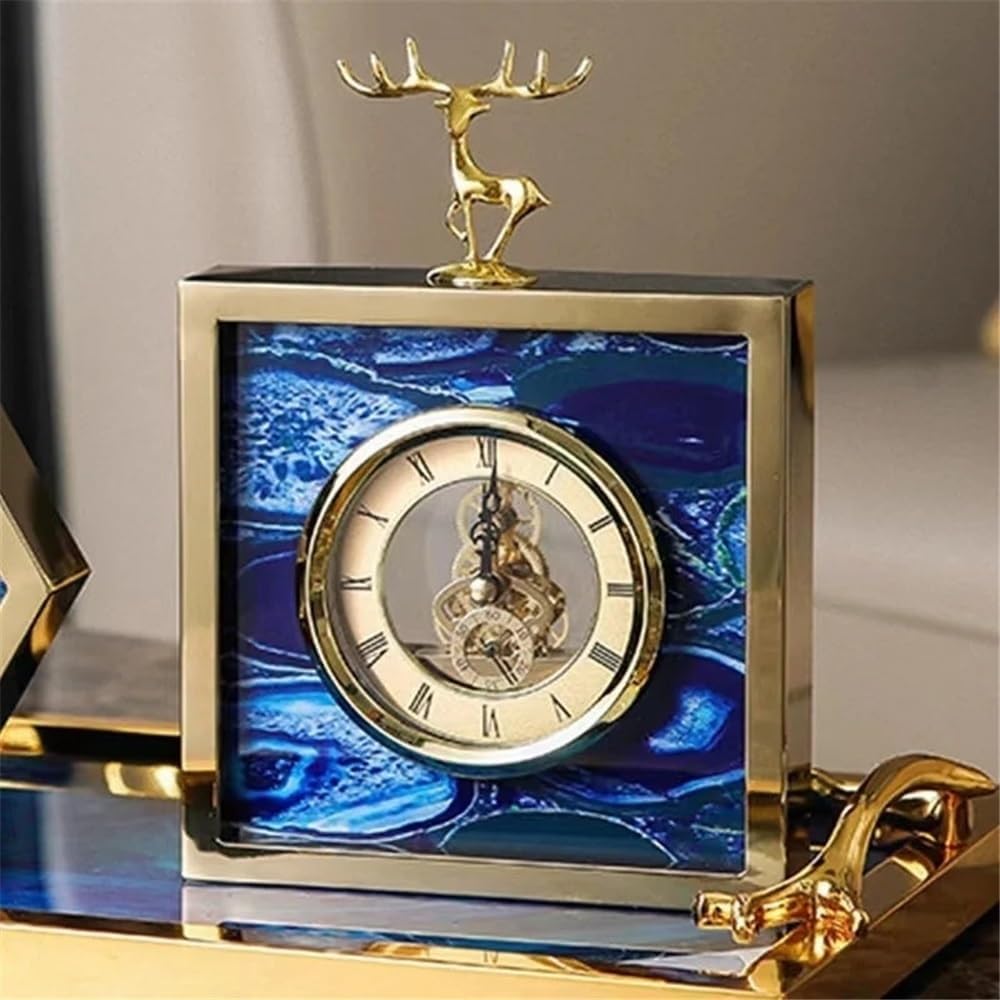 Desk Clock Vintage Table Clock Metal Shelf Clocks Home Decoration for Fireplace Mantel, Shelf, Desktop Decorative Mantel Clock