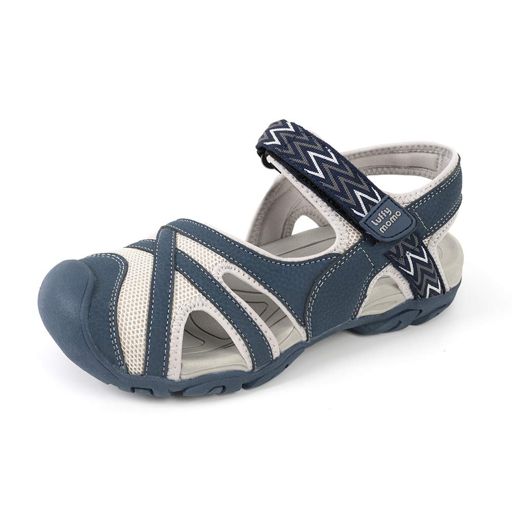 HEVA Womens Hiking Outdoor Sandals Closed Toe Adjustable hook and loop Outdoor Sports Sandals Ladies Trekking Athletic Walking Shoes
