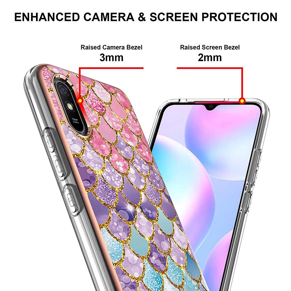 Liner Cover per Xiaomi Redmi 9AT/Redmi 9A, Ultra Sottile Elegante in Silicone Morbido Motivi Colorati Cover Brillante Antiurto Antigraffio TPU Gel Custodia Resistente per Xiaomi Redmi 9AT - Fiore