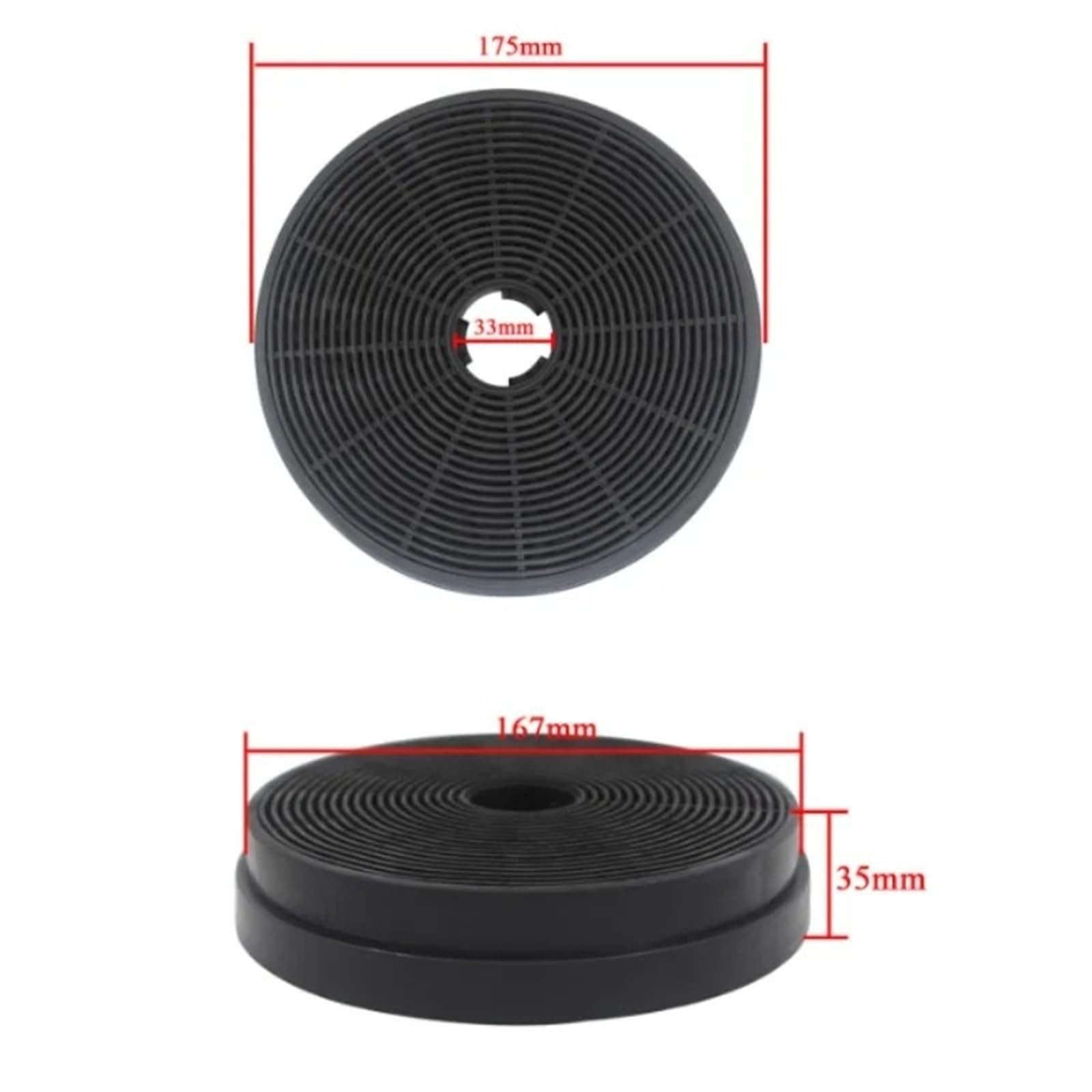 Compatible con 2 elementos filtrantes de carbón activado, campana extractora de circulación interna extraíble de 17CM de diámetro