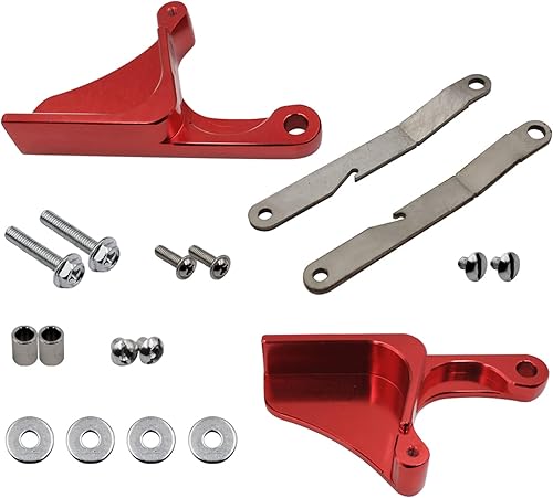 Miniatura 2 de LOSTAR Kit de 2 pestillos de aluminio para manija de puerta de billet rojo para Can-Am Maverick X3 RR R Max R RR Turbo R izquierdo y derecho 2 piezas