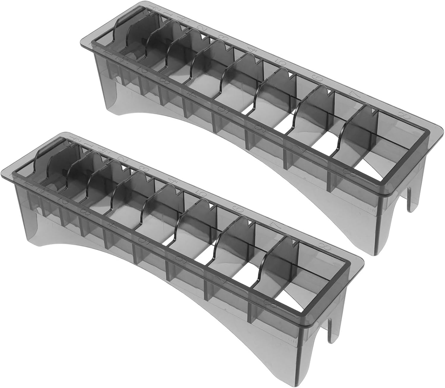 Hair Clipper Guard Organizer Case and Travel-friendly Design for Home Grooming 2pcs with 10-slot Plastic Storage Box Clipper Positioning Combs, Barber Use