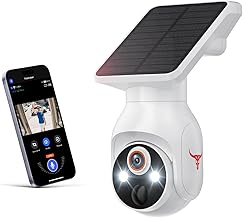 1080P Wireless Security Camera with Solar Panel, AI Human Detection, 2-Way Audio, Color Night Vision, Outdoor/Indoor Surveillance, 2.4G WiFi, Cloud Storage (White)