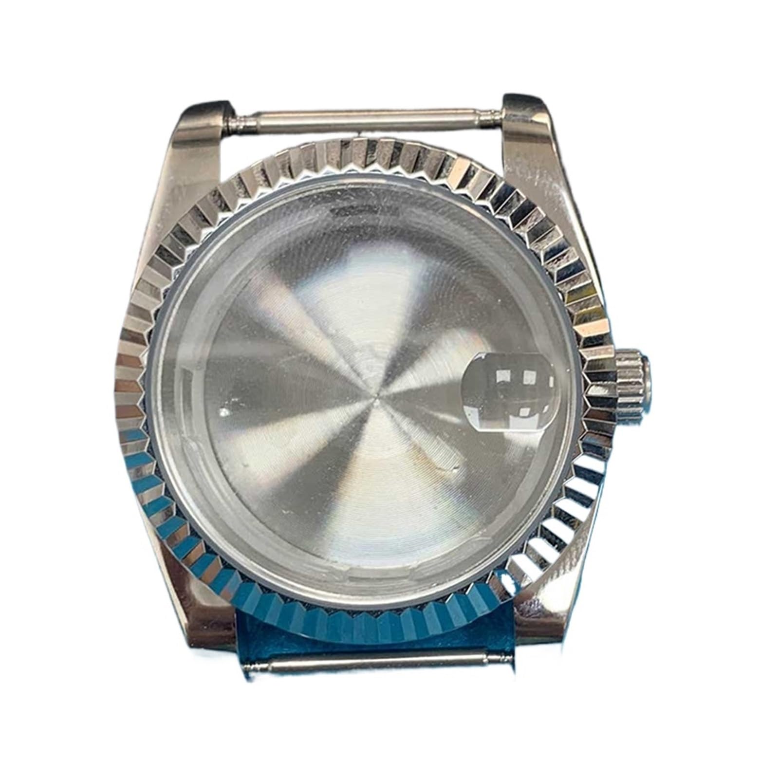 Boîtier de Montre en Acier Inoxydable 36mm, for 8215 2813 8205 8200, Lunette cannelée, Verre minéral, boîtier Miroir, pièces de Montre