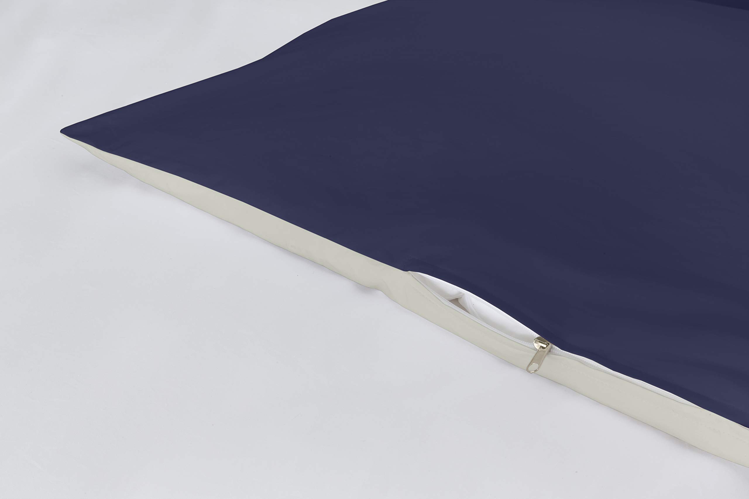 Lucena Cantos Housse de Couette 300 x 270 cm, Bicolore Marine/Gris Clair