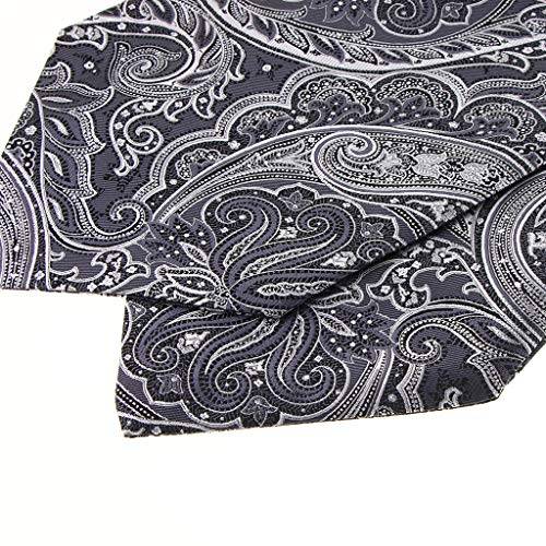 Fityle Mens Casamento Gravata Formal Ascot Scrunch Auto Pescoço Gravata Bolso Conjunto Quadrado - Pa
