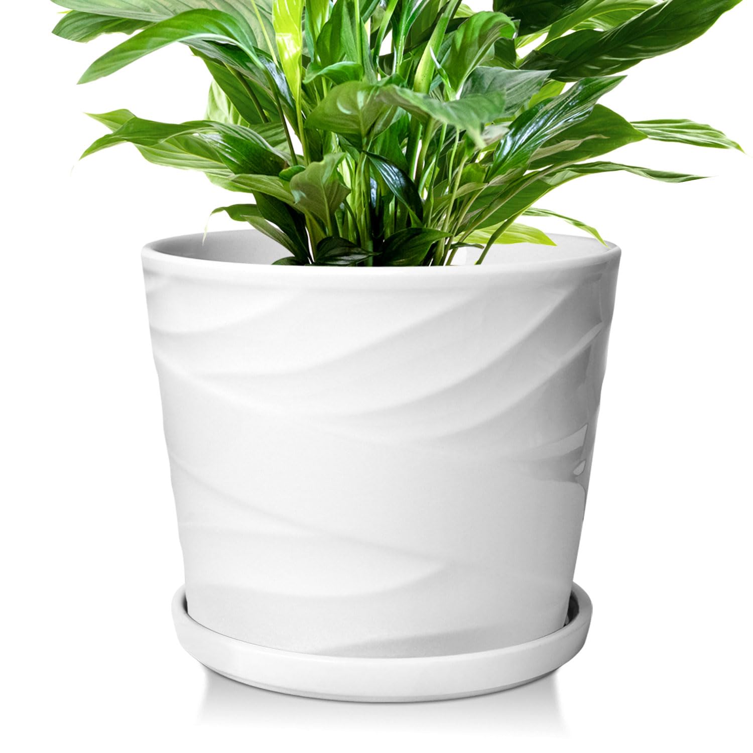 Amazon.com: YUFDA 8 Inch Plant Pot,Ceramic Planter with Drainage