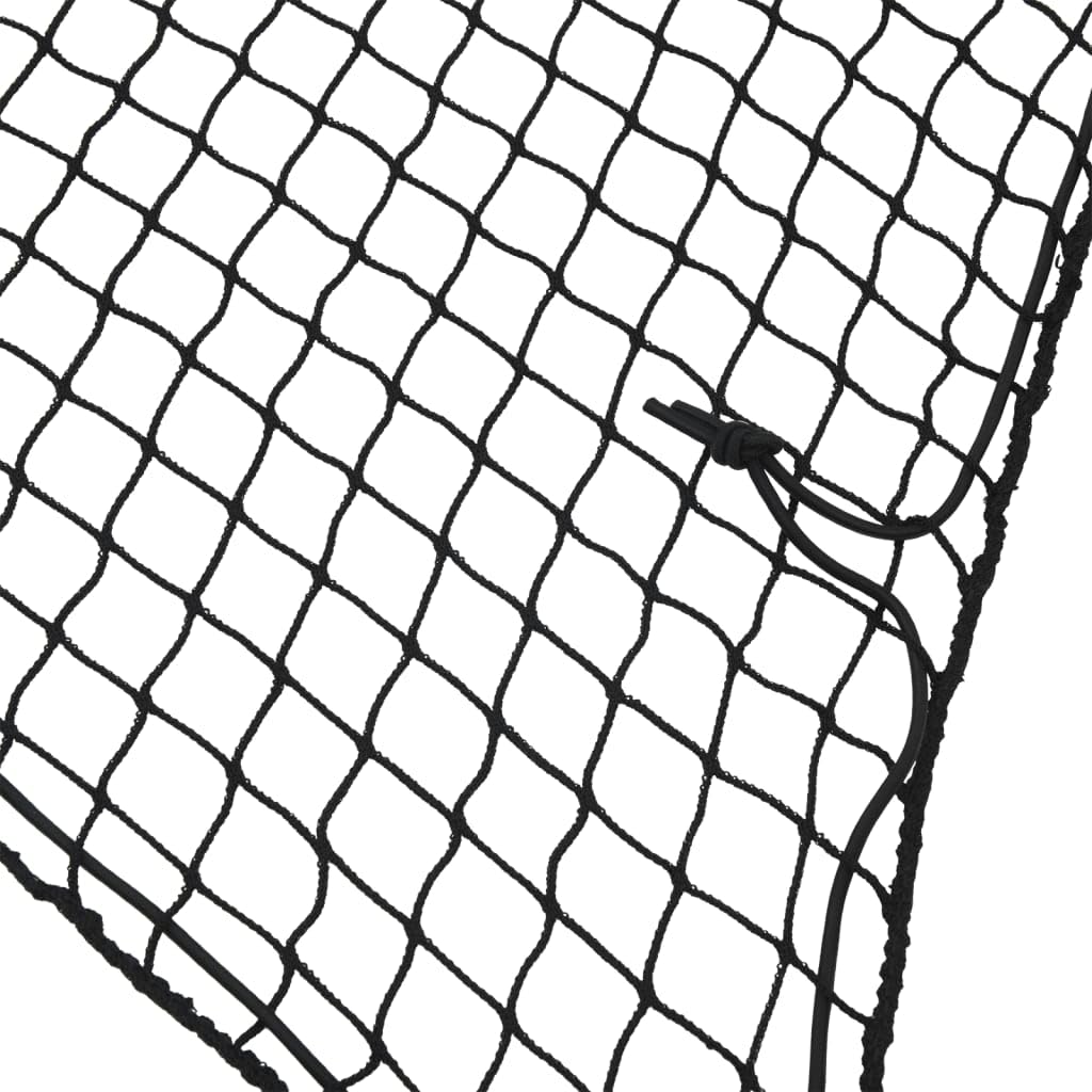Anhängernetz mit Gummiseil Schwarz 7x3,5 m PP reißfest wetterfest elastisch für Anhänger LKW Pkw SUV Ladungssicherung und Transport mit sicherer Befestigung