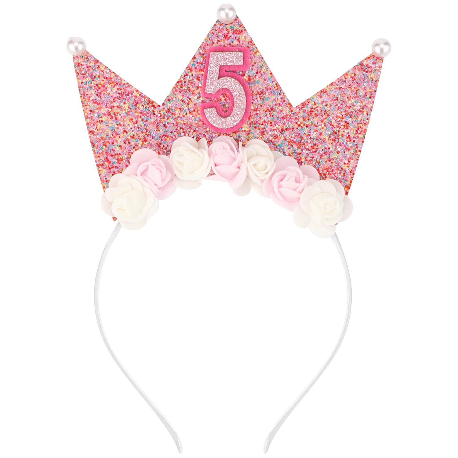 2nd to 6th Birthday Decorations for Girl Birthday Girl Headband Birthday Crown for Girl Glitter Hair Band 3rd 4th 5th Tiara