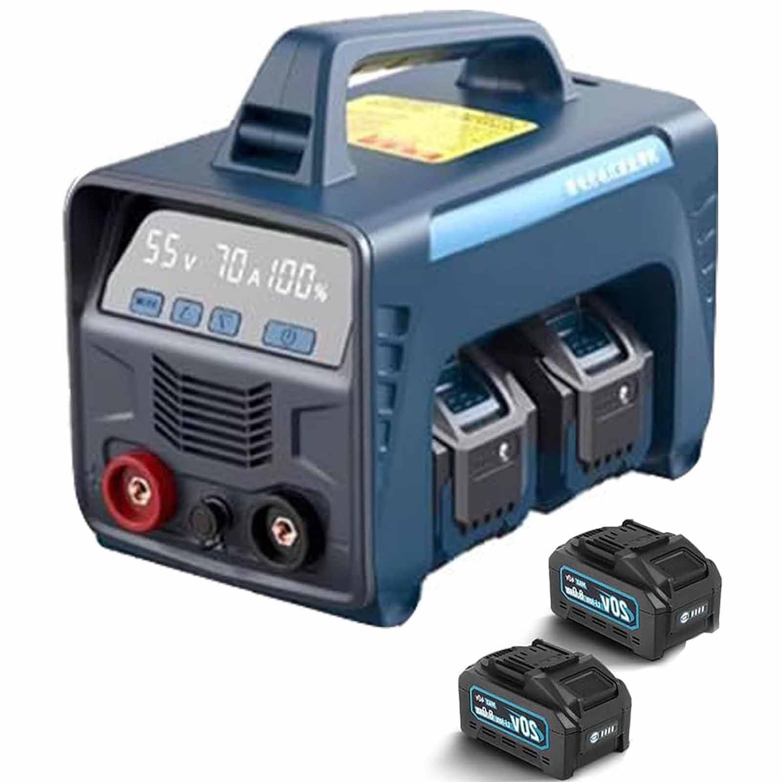 Saldatrice a Elettrodo,Saldatrice MMA Portatile Arc 220v 160a, Saldatrice con 4 Batterie 6,0 Ah,Saldatrice Inverter Igbt,Anti-Incollamento con Forza D'arco Ad Avviamento a Caldo