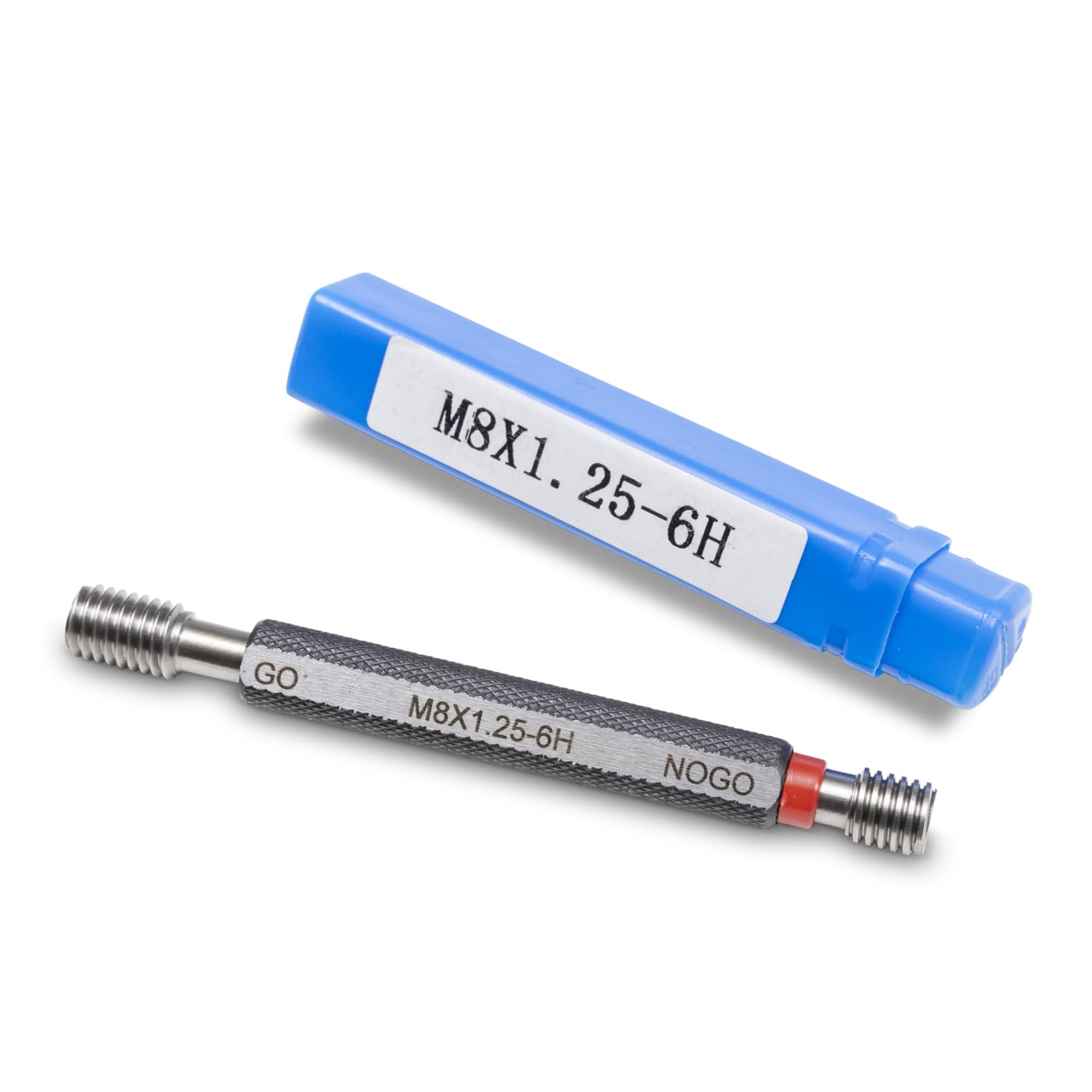 WIKISTORE TAMPONE FILETTATO DI PRECISIONE P/NP PASSA NON PASSA 6H - M8x1,25 ISO, Strumento Affidabile per Controlli di Filettatura