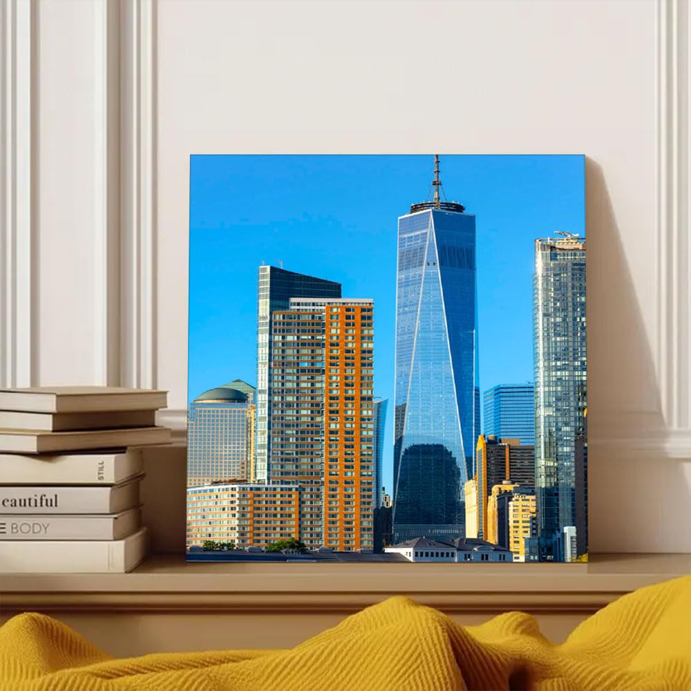 DesignSkinz Wall Art | Printed MDF Wall Painting|Home Decor for Living Room, Bedroom, Office, Study (10x10inch) - Skyscrapers Buildings New York