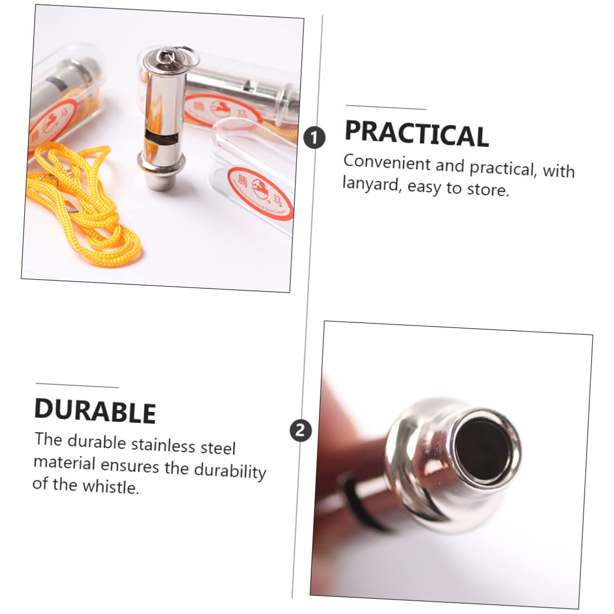 ifundom 3Pcs Bird Training Whistle Stainless Steel Emergency Whistle for Outdoor Use Loud and Sound for Pet Training and Survival Situations Silver and Yellow