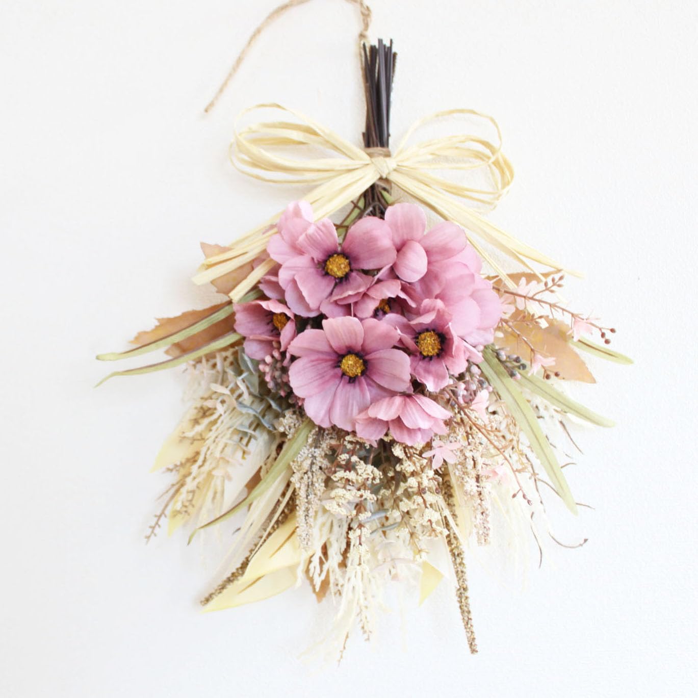 Amazon｜コスモス スワッグリース アーティフィシャルフラワー 造花 秋