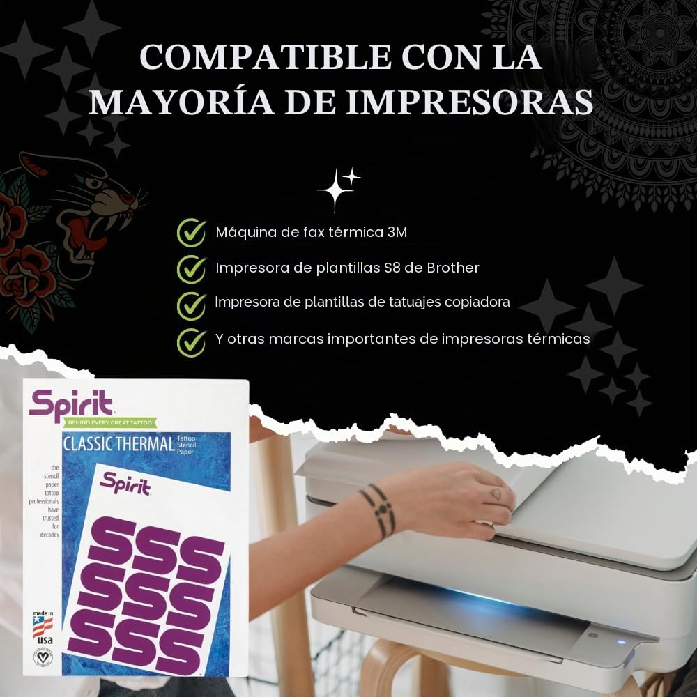 Spirit® Papel de transferencia térmica clásico de 8.5 x 11 pulgadas, 100 hojas