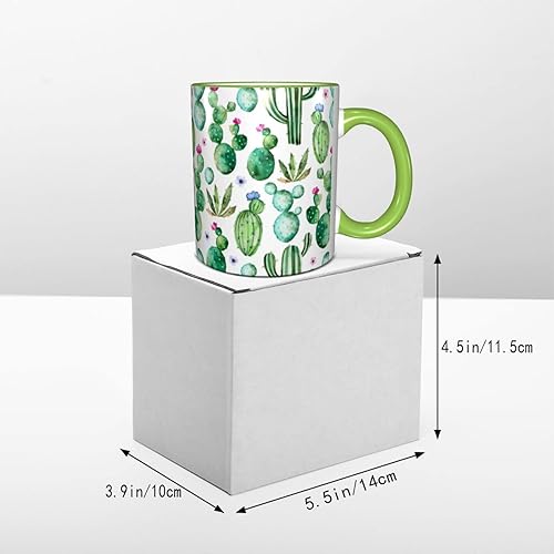 Miniatura 5 de Jumou Taza de café de cactus de 11 onzas, bonita taza de cerámica divertida para mujeres y hombres, regalos novedosos para microondas, oficina,