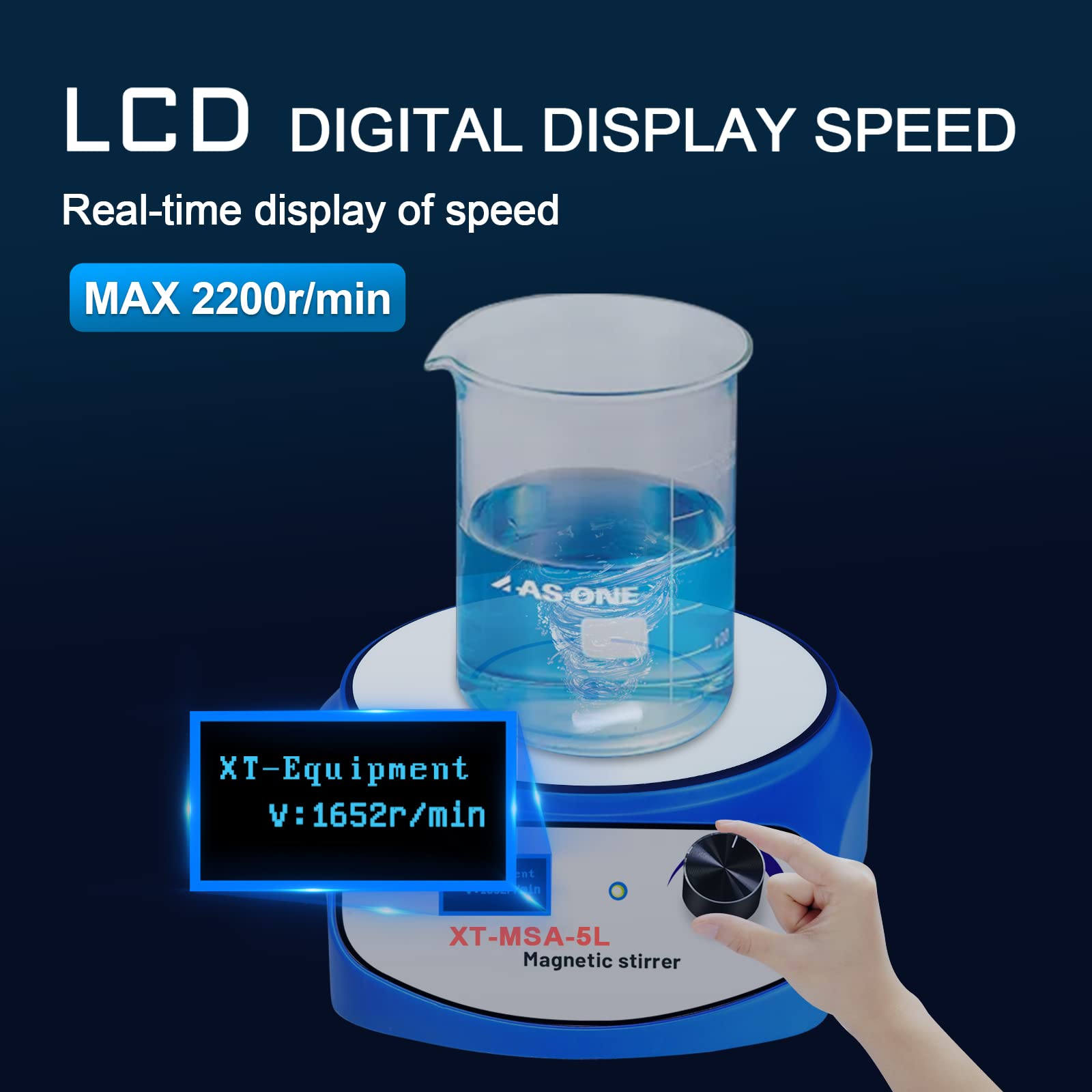 Mieszadło magnetyczne, Mieszadło magnetyczne 3000ml wyświetlacz LCD, dom/laboratorium cyfrowy mieszadło talerzowe mikser magnes Spinner do gorących sosów kawy(XT-MSA-5L)