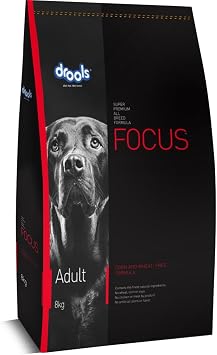 Drools Focus Adult Super Premium Dog Food, Taurine for Healthy Heart, Healthy Skin and Beautiful Coat, Suitable for All Breed Sizes, allergen-Free - 8 Kg/282 Ounce