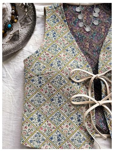 GORGLITTER Women's Tie Front Cardigan Boho Embroidery Tops Sleeveless Western Vest Tops Country Cowgirls Outfits4