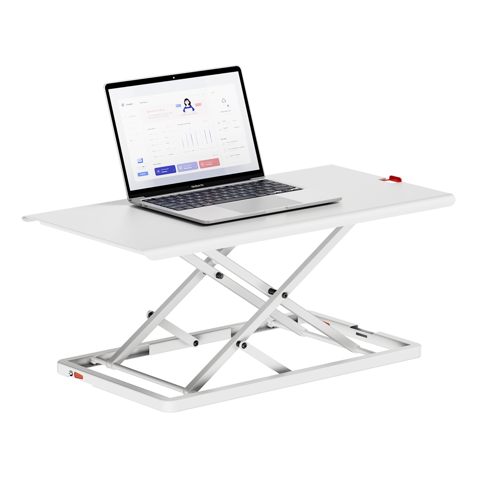 Mensola regolabile in altezza, convertitore da scrivania ultra sottile, spessore solo 2,8 mm, bordi arrotondati ergonomici, posto di lavoro, scrivania in piedi, per laptop, schermo del PC
