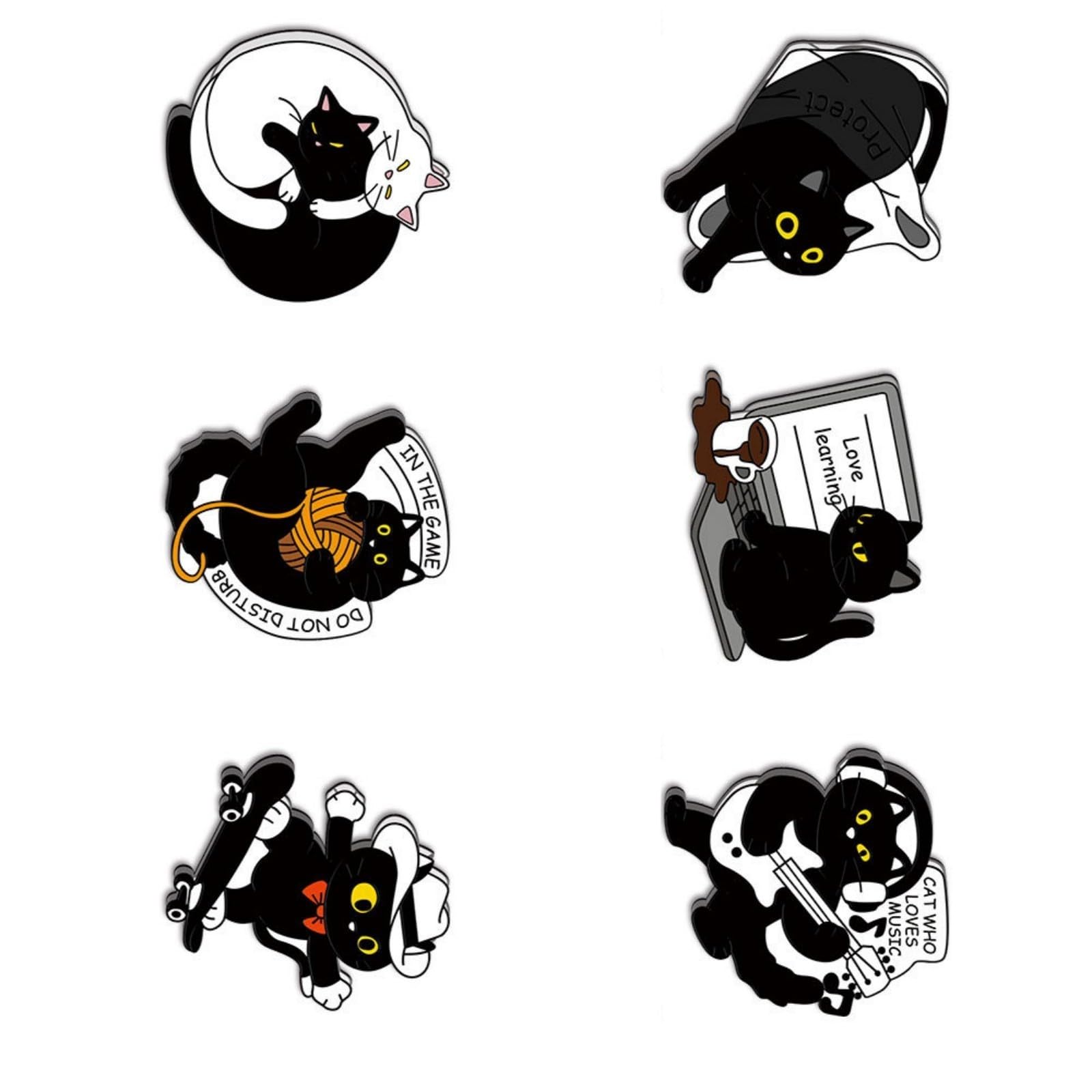 ZEPFJHE 6Pcs Cats Refrigerator Magnets Fridge for Locker Whiteboard Decorative Magnet Garage Door Magnet Stickers Whiteboard Decorative