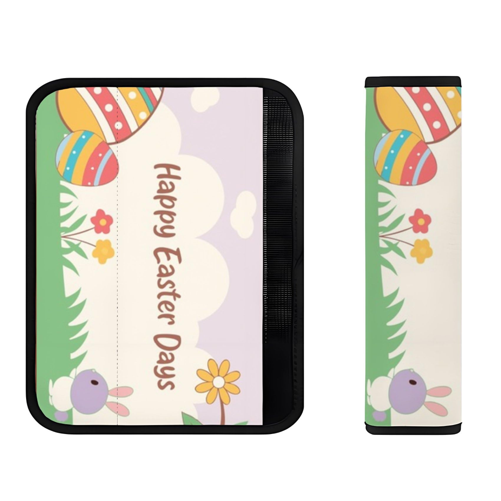 Easter Bunny Eggs Purple Seat Belt Pads, Comfortable Seatbelt Covers Car Seat Belt Accessories All Season Seatbelt Pads General Comfort Universal Strap Safety Cover Protector Protectors