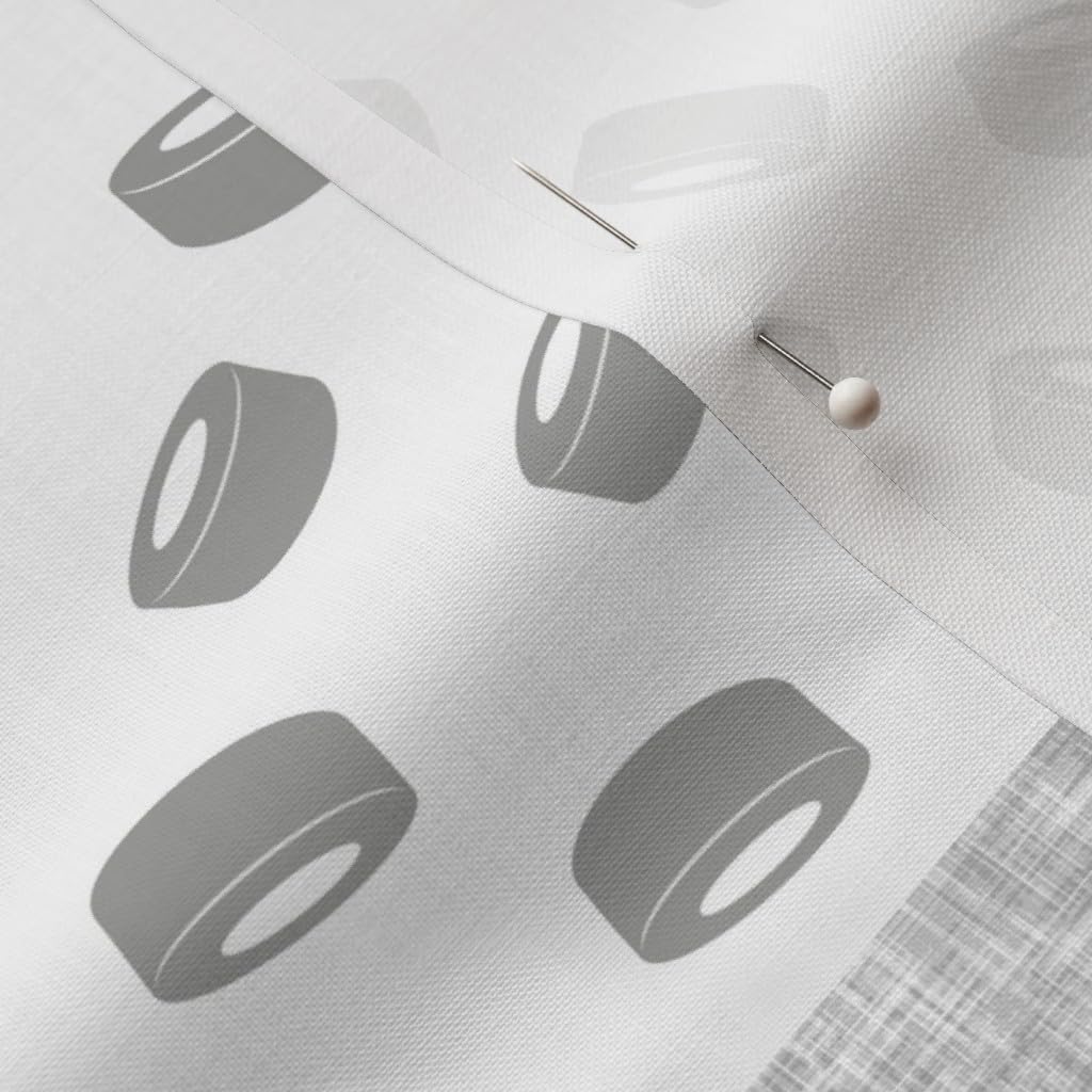 Spoonflower Fabric - Eat Sleep Hockey Ice Patchwork Nursery Wholecloth Cheater Quilt Top Printed on Petal Signature Cotton Fabric by The Yard - Sewing Quilting Apparel Crafts Decor