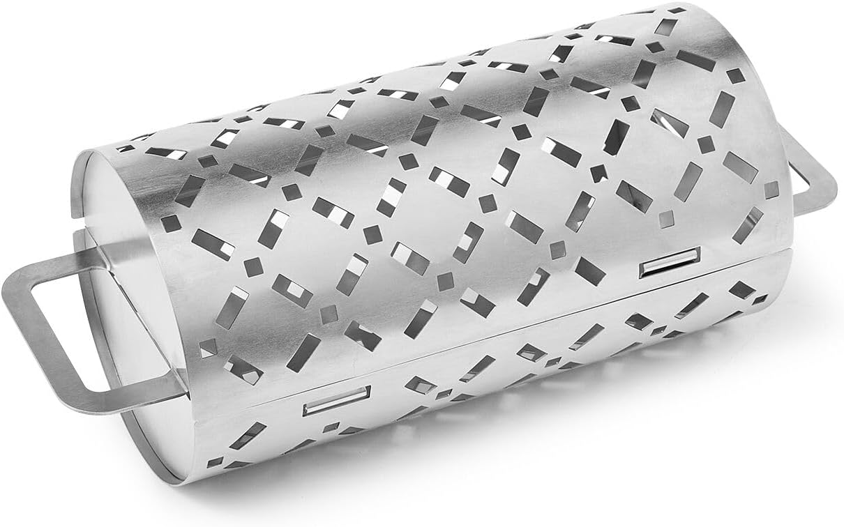 Sur La Table Stainless Steel Rolling Grill Basket, Silver