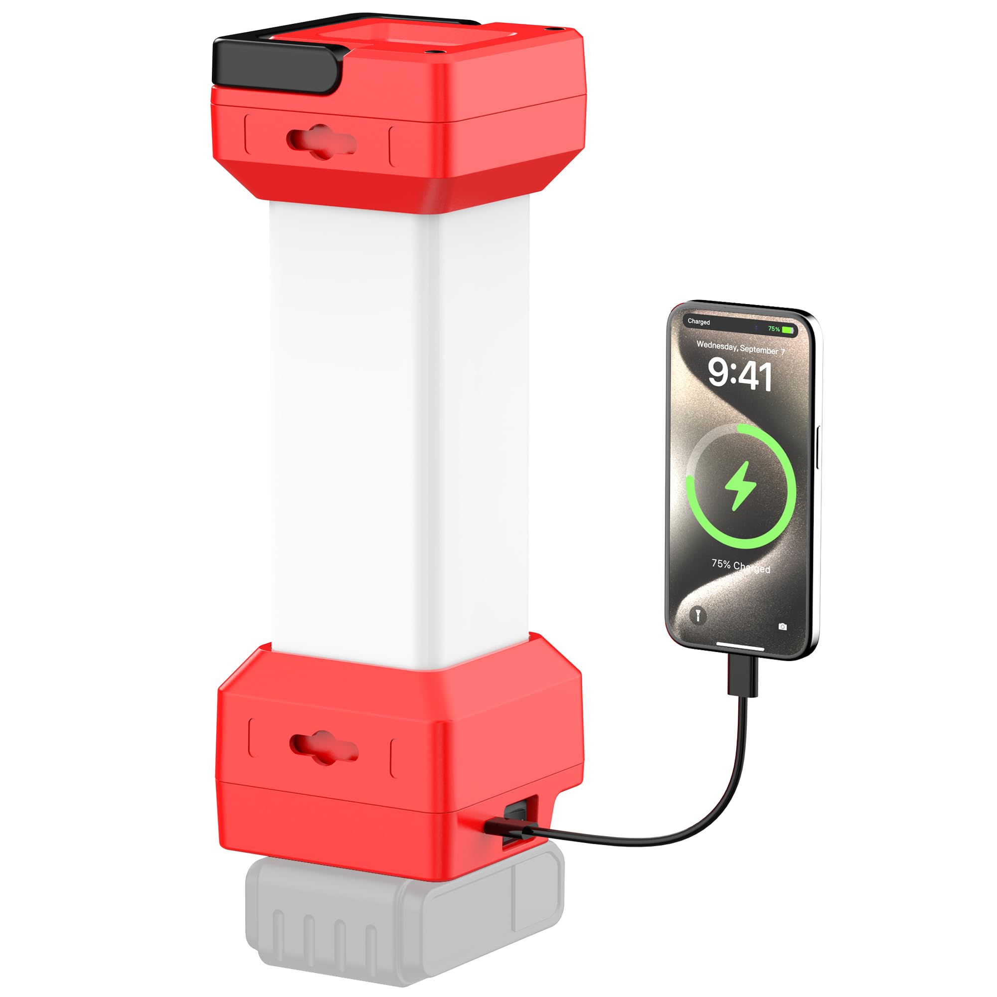 2900LM Cordless LED Work Light for Milwaukee M18 18VBattery,Camping Light with Type-C20W Fast Charging for Hiking, Workshop &Emergency,with