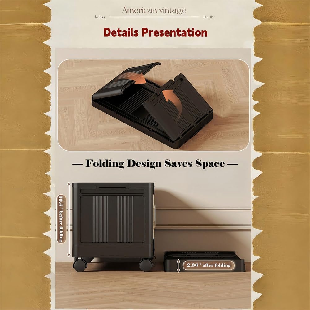 Stackable Storage Bins with Lids and Wheels, 156Qt Collapsible Plastic Organizer Boxes with Magnetic Front Doors, Anti-Tipping Design, Foldable Closet Storage Containers for Home, Office, Dorm