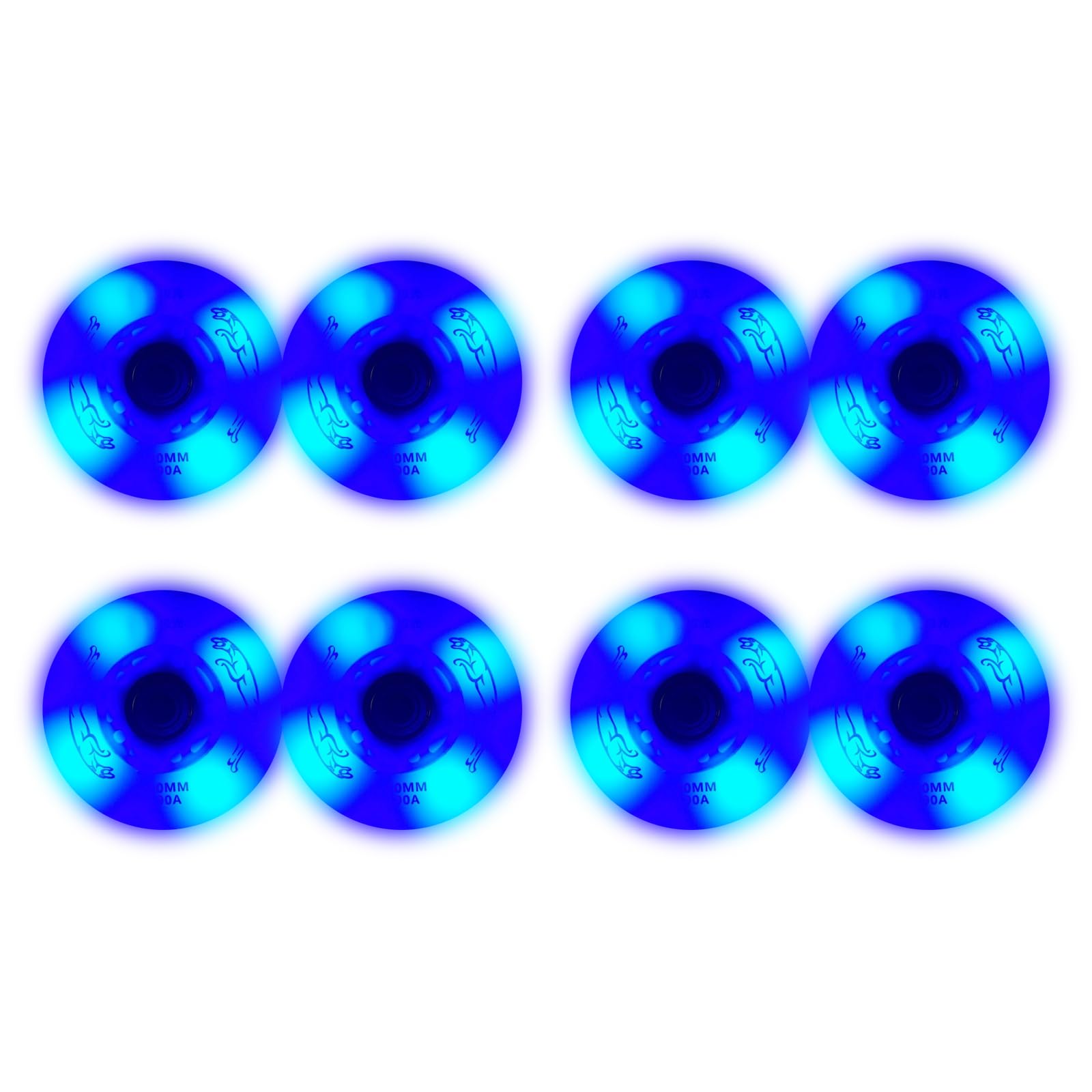 Générique Zewnętrzne/wewnętrzne rolki w liniach koła oświetlają wrotki koła 72 mm 76 mm 80 mm 85A Koła błyskowe Zamienne łożyska kół Opakowanie 8 szt