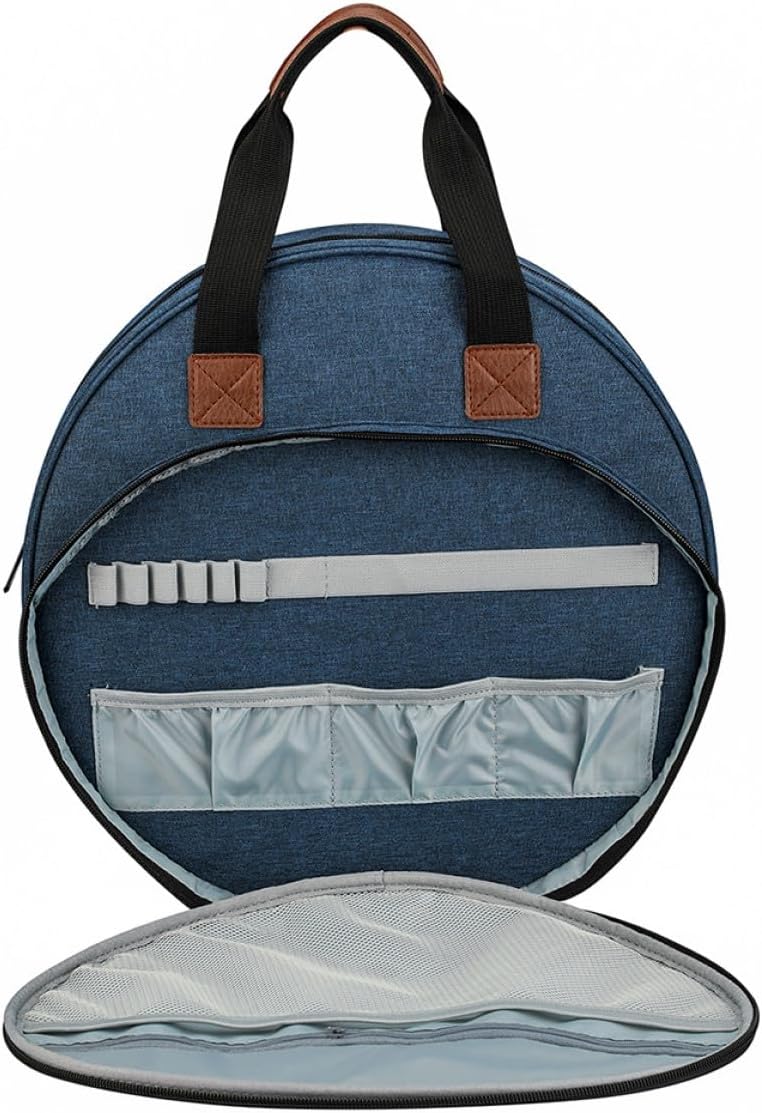 SOESFOUFU Embroidery Tool Tote Bag Blue Carrying Case Multipurpose Storage Pouch for Embroidery Kits and Sewing Supplies Suitable for Craft Projects and Travel