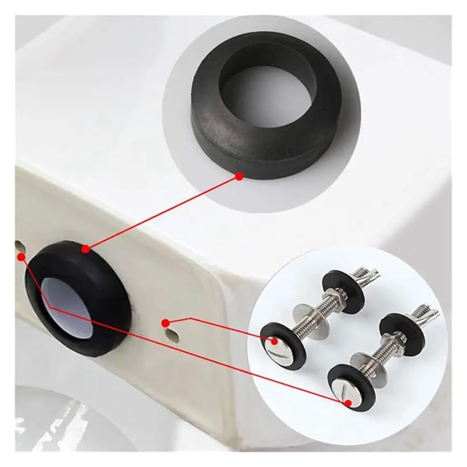 Toilet Seat Screws ABWZ-12 Pack Toilet Tank to Bowl Bolt Kits Cistern Bolts Kit,Stainless Steel Pan Fixing Fitting with Double Gaskets