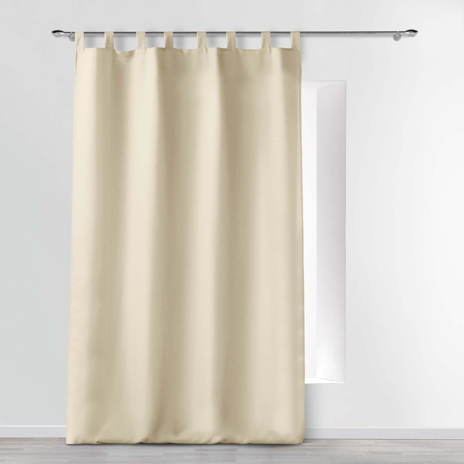 Douceur D'intérieur Natural Douceur D'interieur 140 X 260 Cm 100 Percent Polyester Curtain Loops Plain Polyester Essentiel
