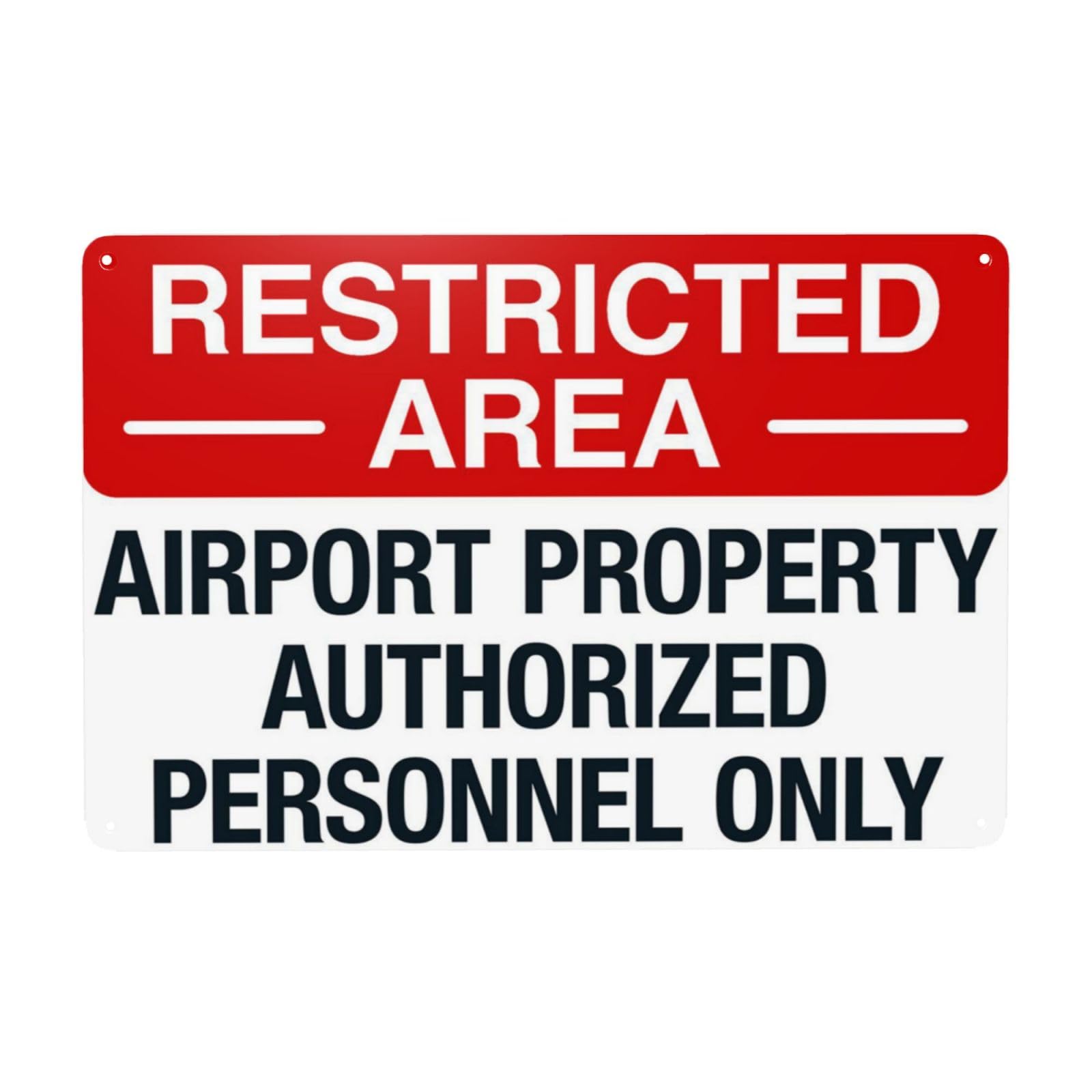 Airport Exclusive Staff Access Retro Sign, Aviation Venue Property Warning Wall Plaque 12x8 Inch
