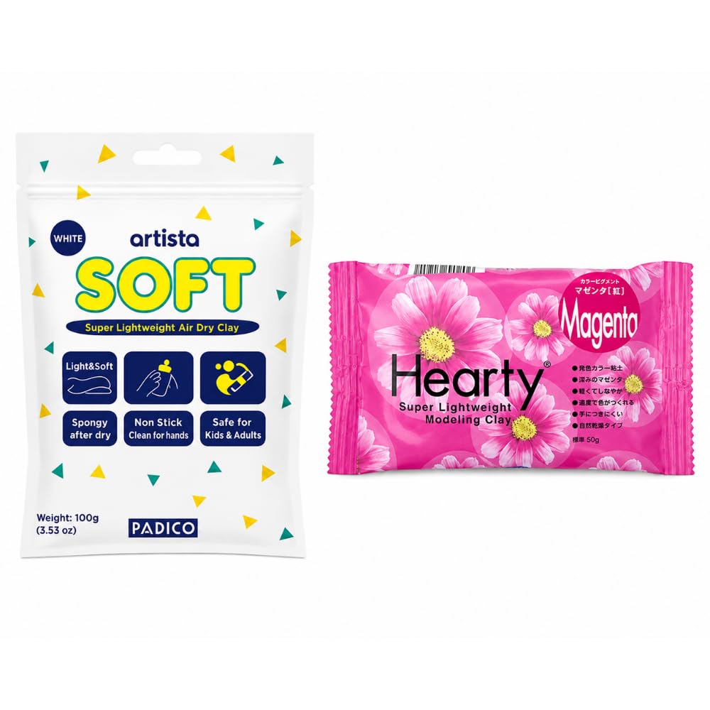 PADICO Artista Soft Air Dry Clay with Hearty Magenta Craft Clay